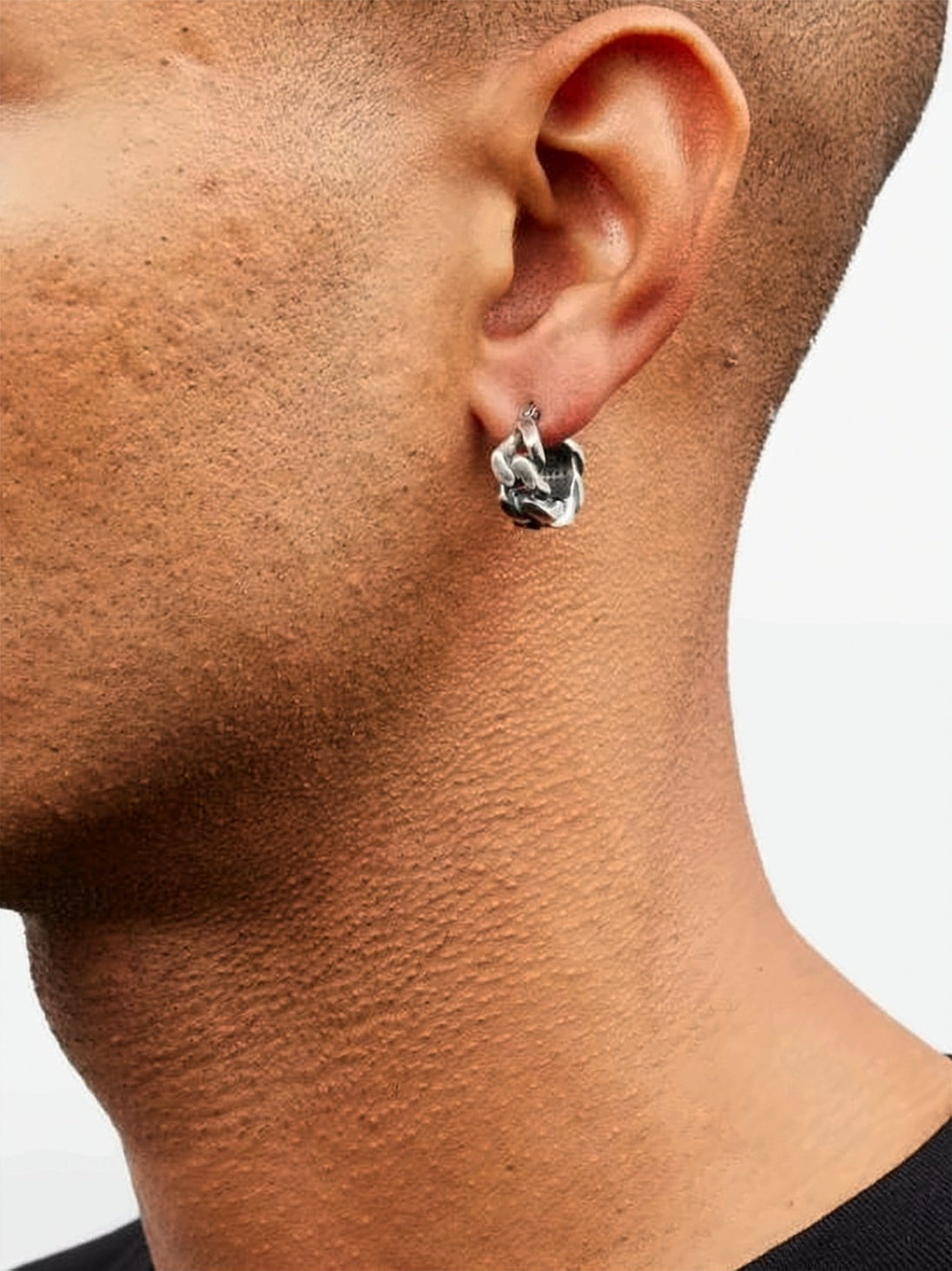 Sculptural Hoop Earrings With Textured Finish