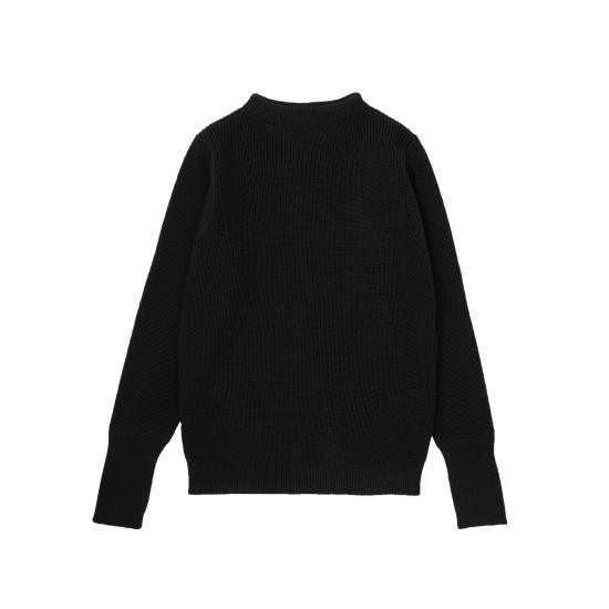 Textured Ribbed Merino Wool Sweater with Crew Neckline