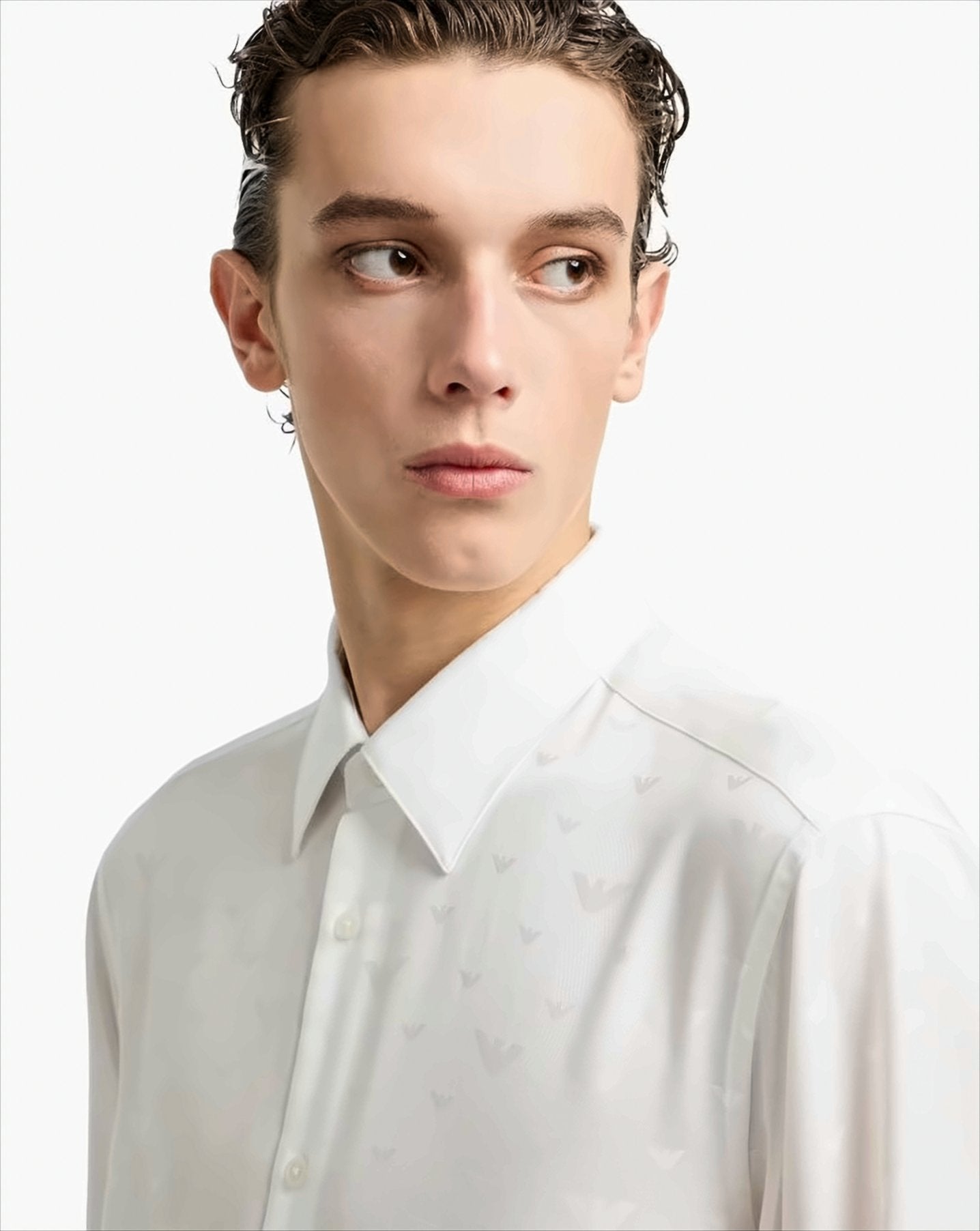 Lyocell Jacquard Shirt With All-Over Eagles