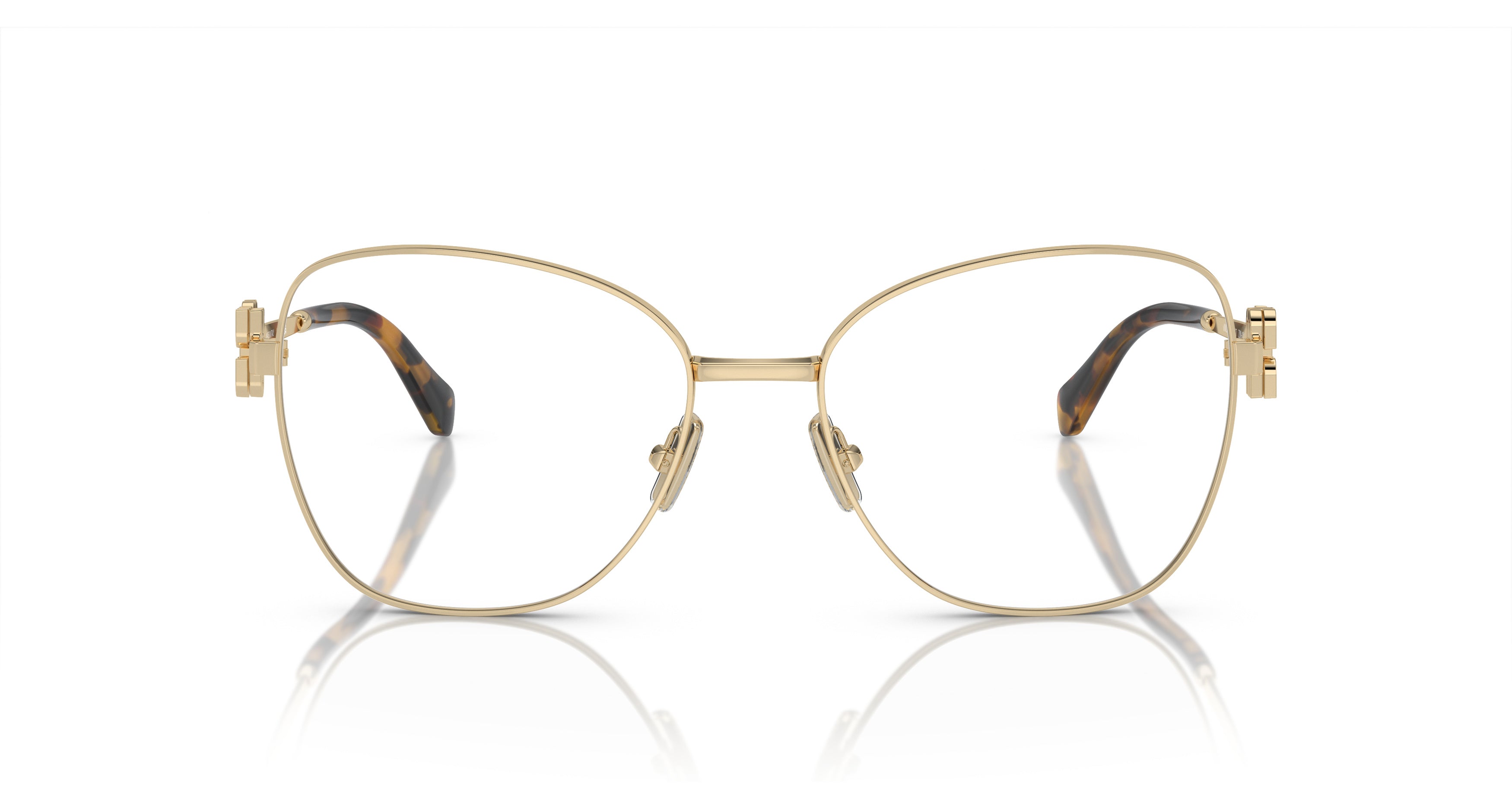 0mu 50xv Oversized Gold Metal Frame Eyeglasses