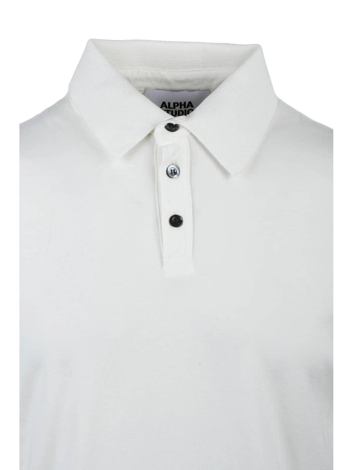White Cotton Elastane Stretch Polo