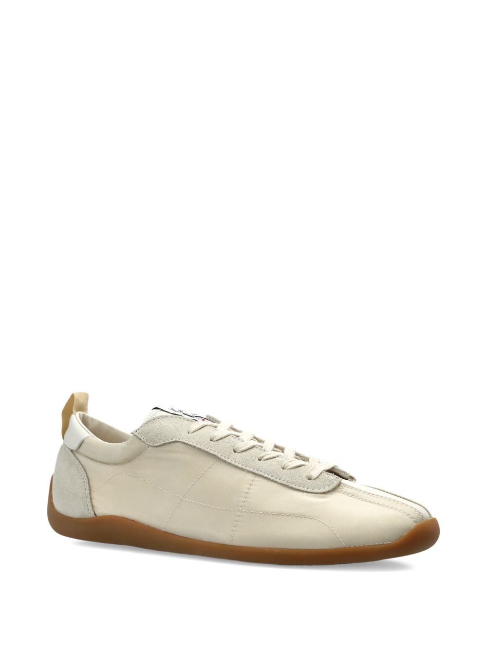 Beige Silk And Nylon Sneakers