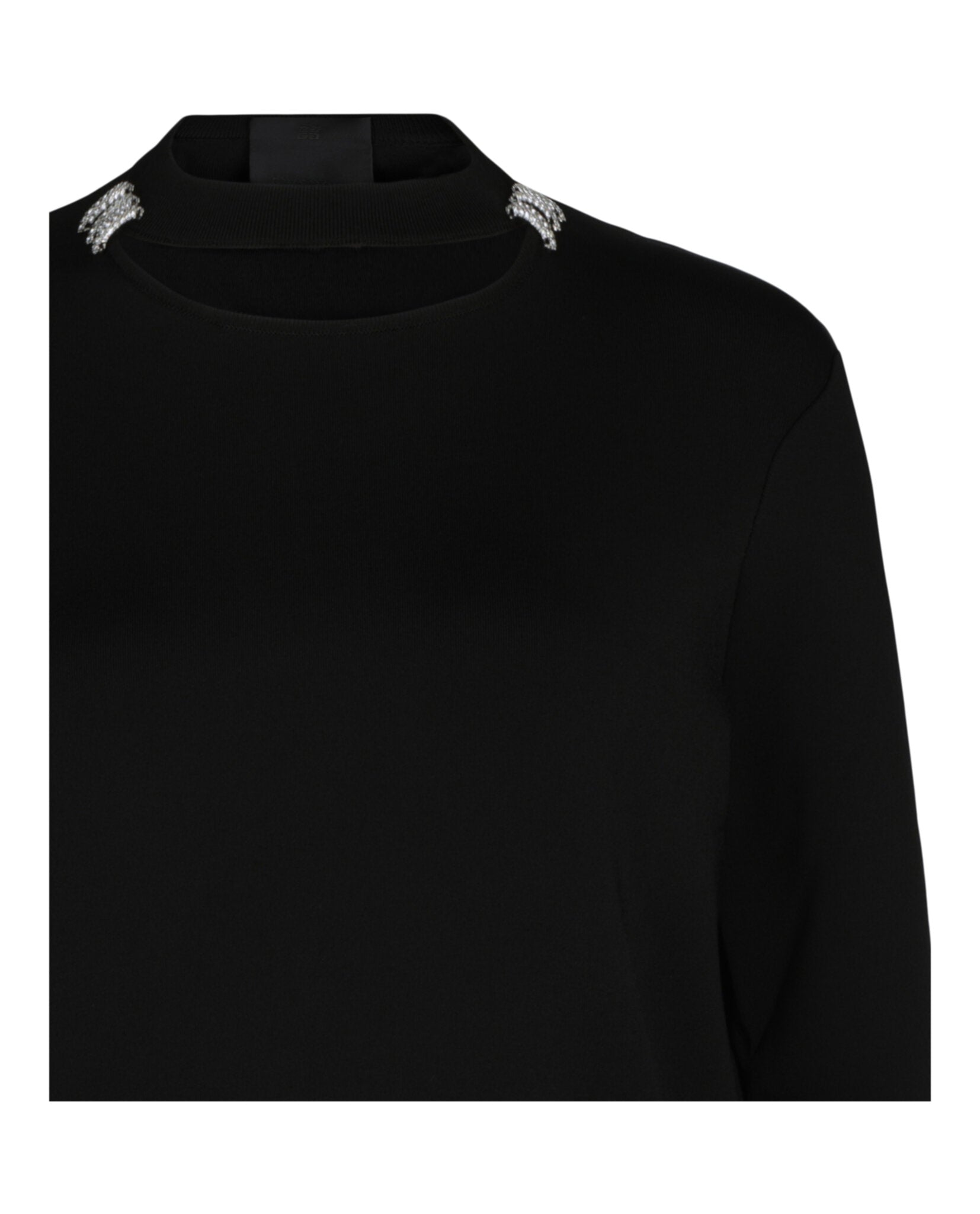 Slim Crew Neck Sweater With Crystal Details