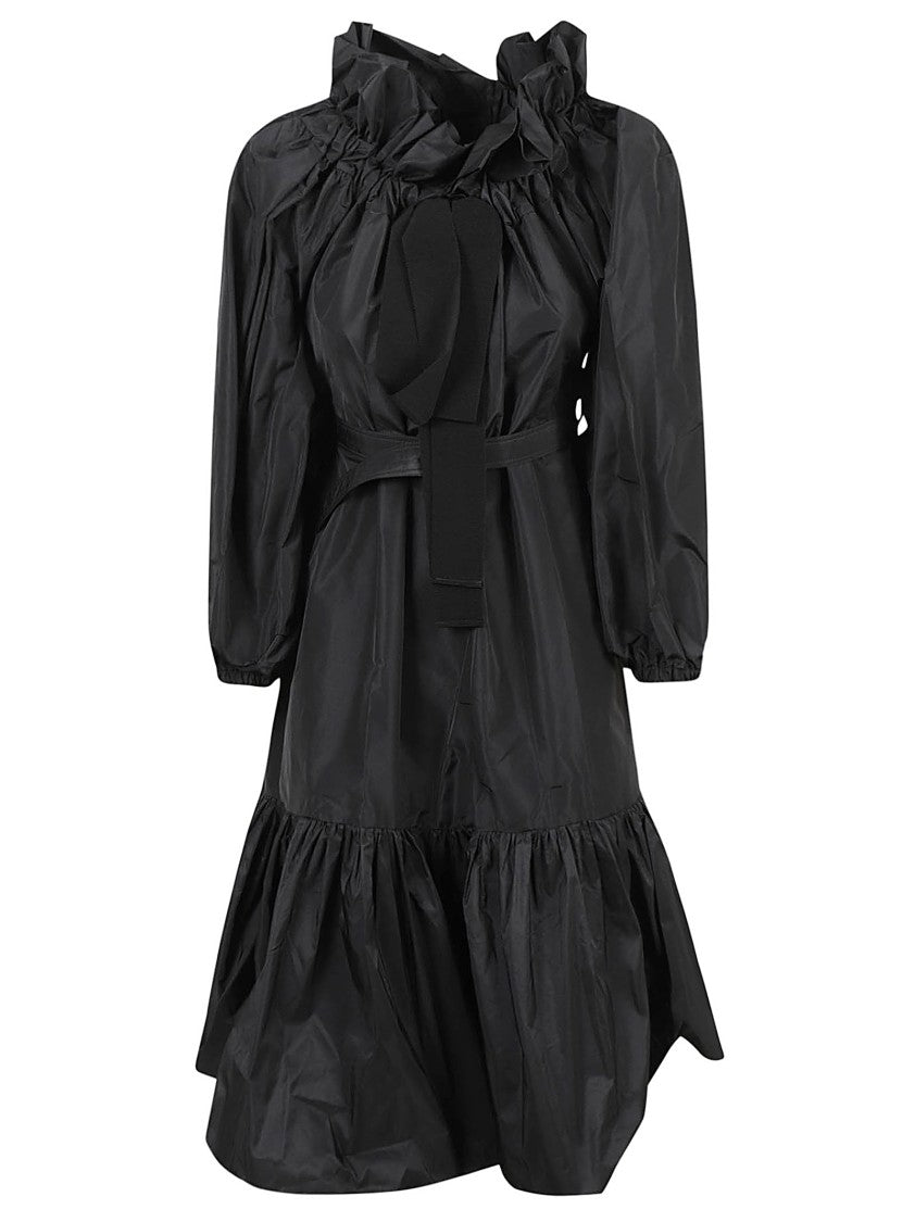 Structured Black Dress With High Neckline