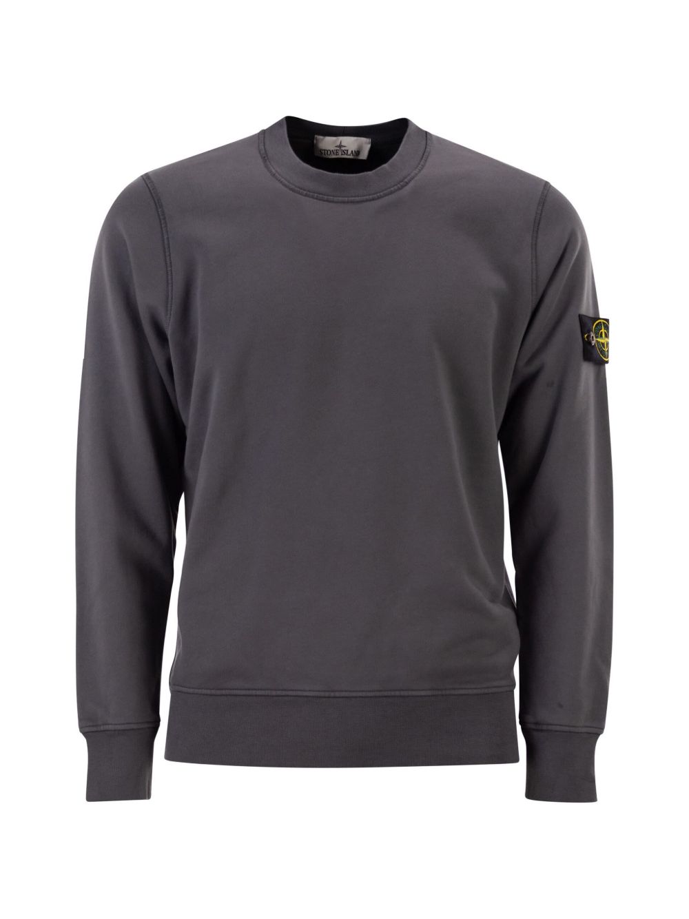 Garment-Dyed Sweatshirt With Ribbed Crewneck