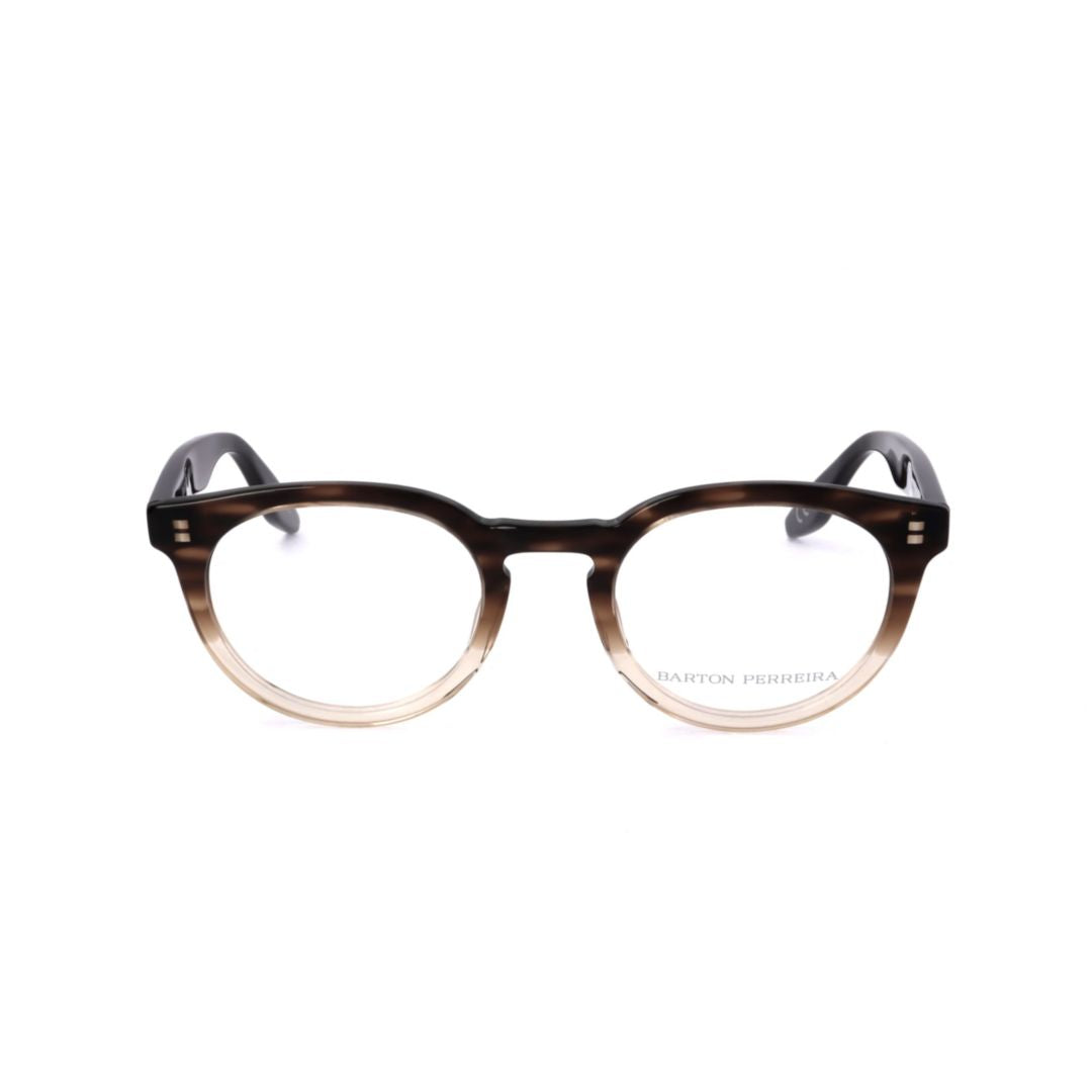 Bp5199 492ga Gradient Brown Round Frame Eyeglasses with Polished Temples