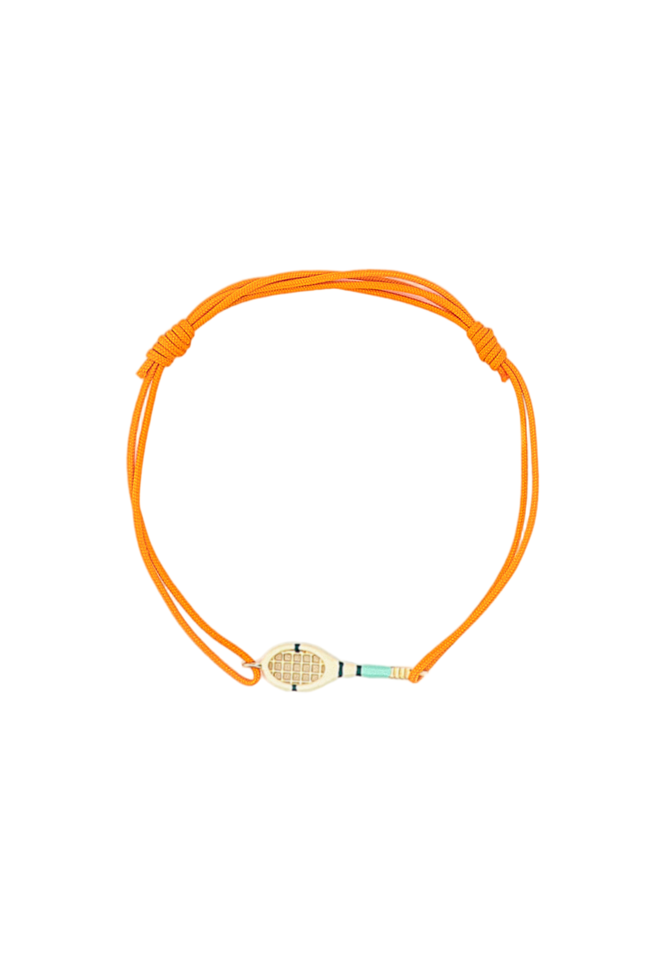 Orange Tennis Cord Charm Bracelet