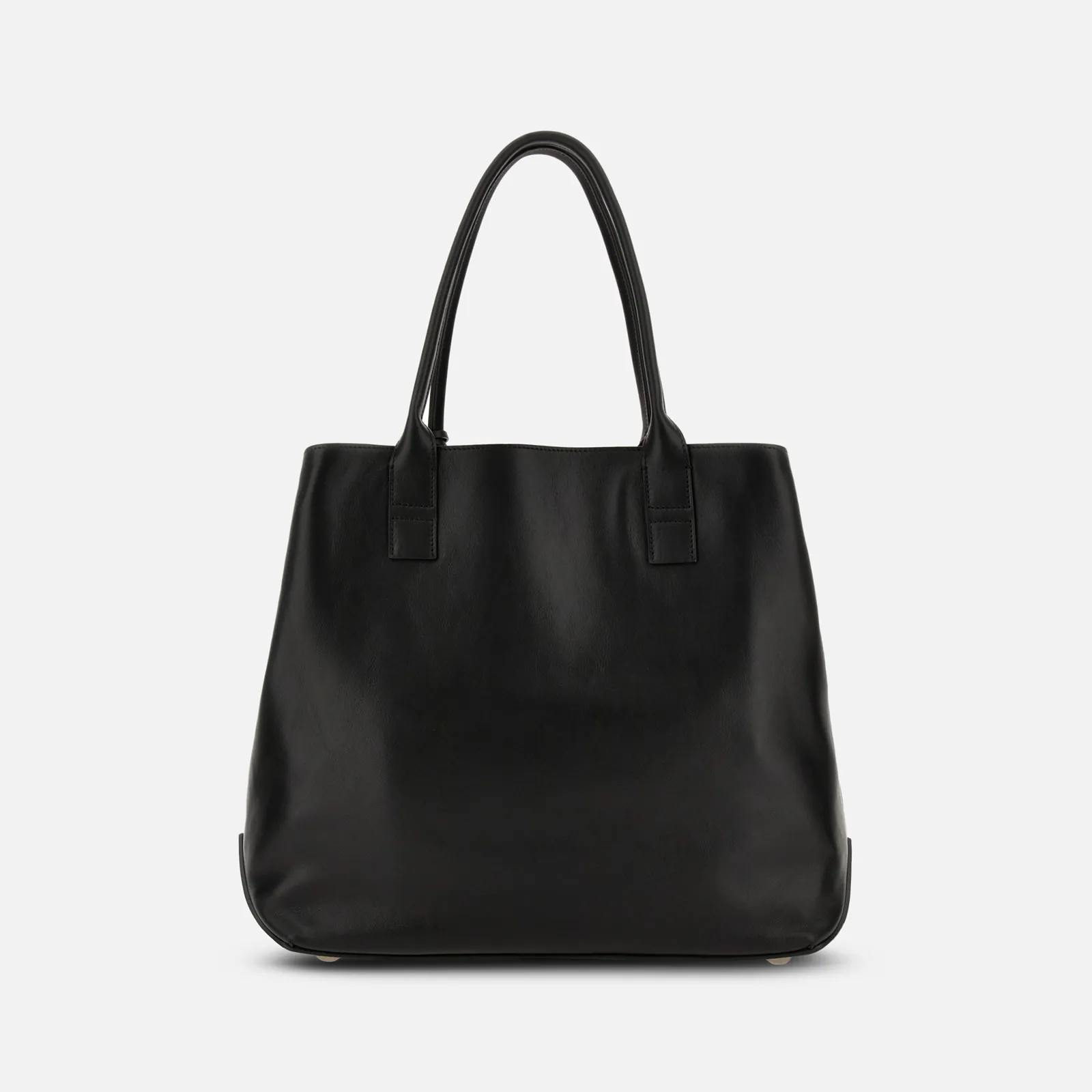 Refined Leather Tote Bag With Embossed Branding