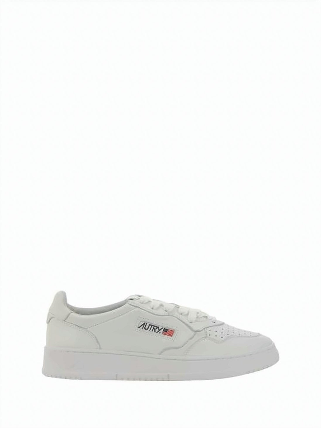 Minimalist Low-Top Sneakers with Perforated Goat Leather Upper
