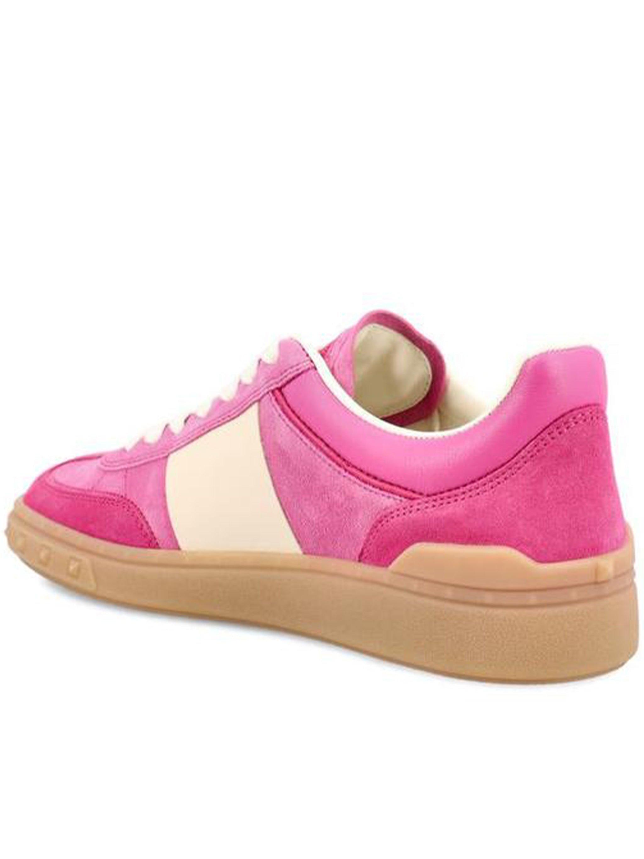 Pink Upvillage Suede Studded Low-Top Sneakers