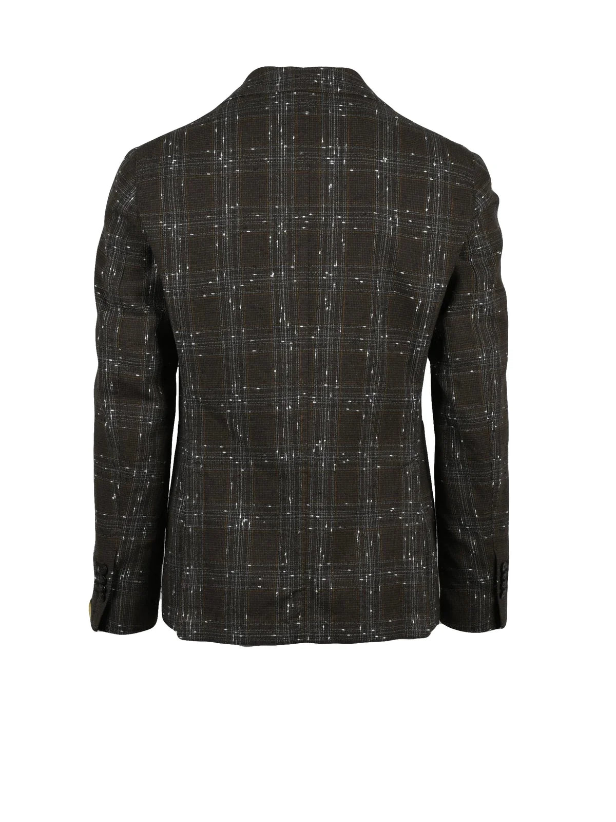 Brown Cotton Linen Polyamide Blazer Jacket