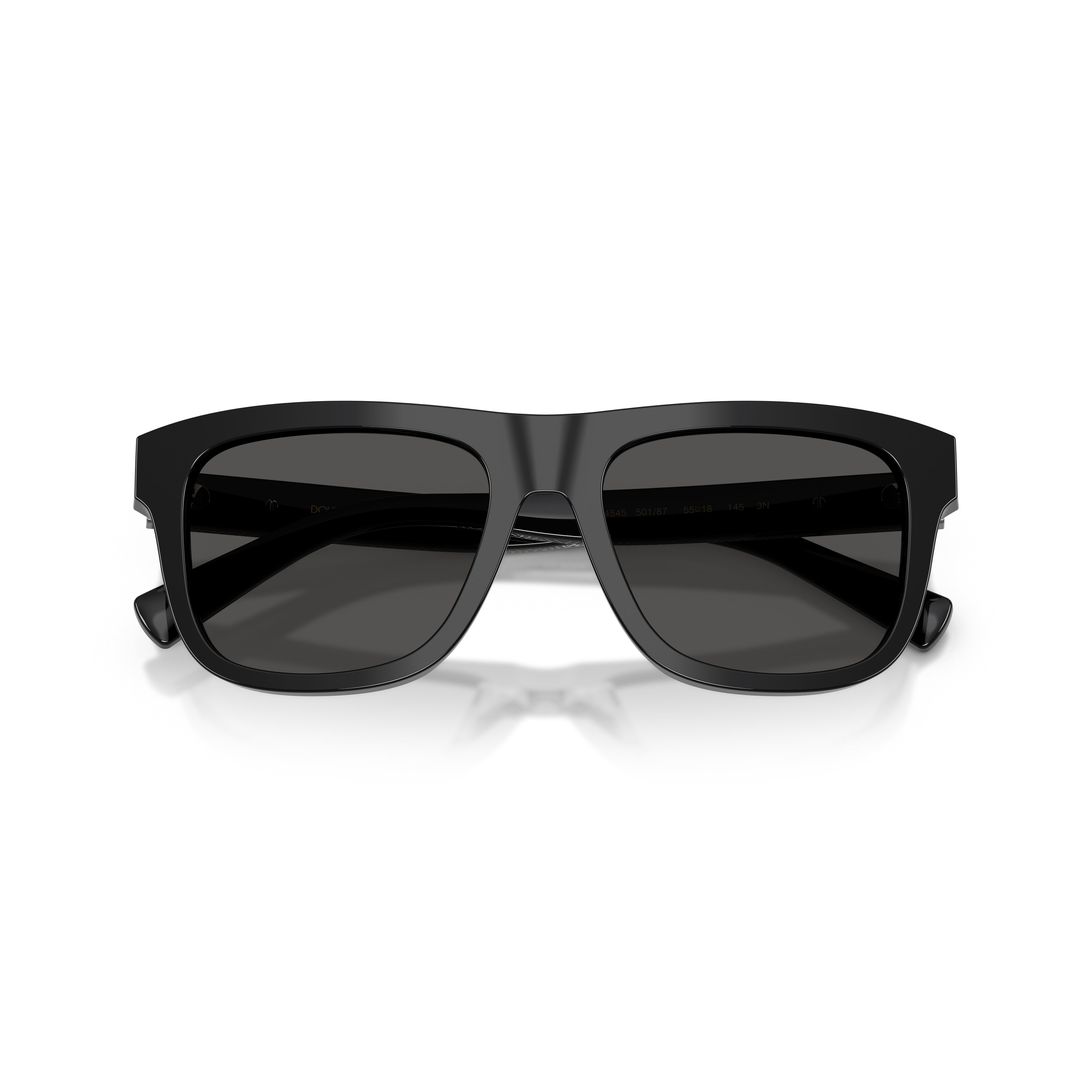 Bold Rectangular Frame Sunglasses with Textured Temples