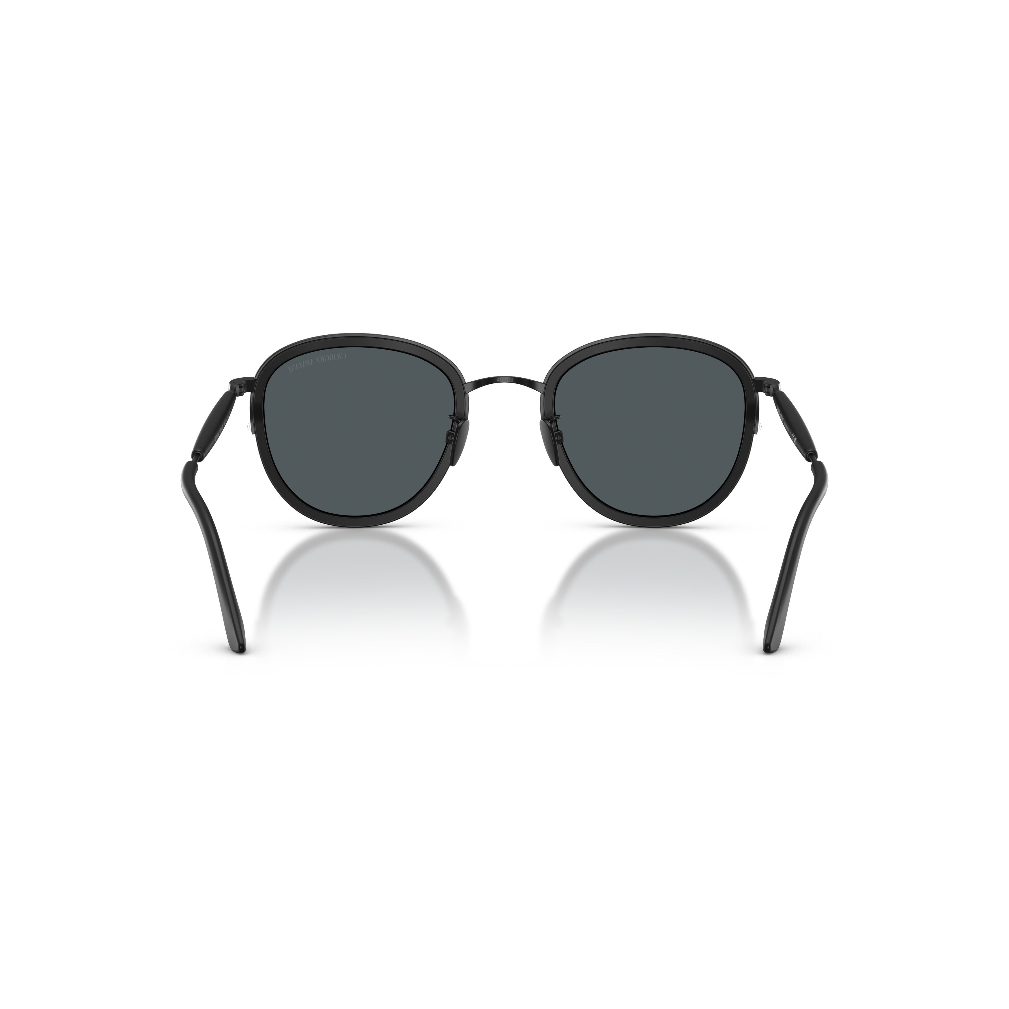 0ar6176 Matte Black Metal Frame Sunglasses with Rounded Lenses
