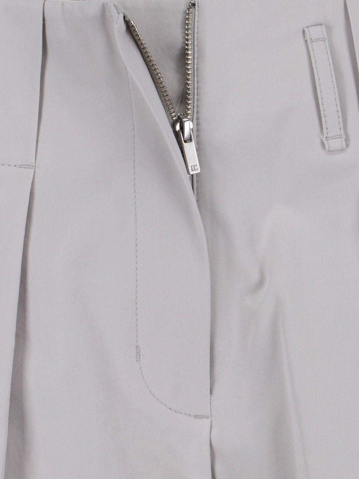Grey Mid-Rise Tailored Pleated Shorts