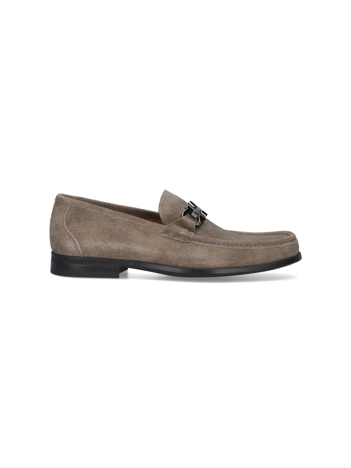 "Gancini" Suede Moccasins – Beige
