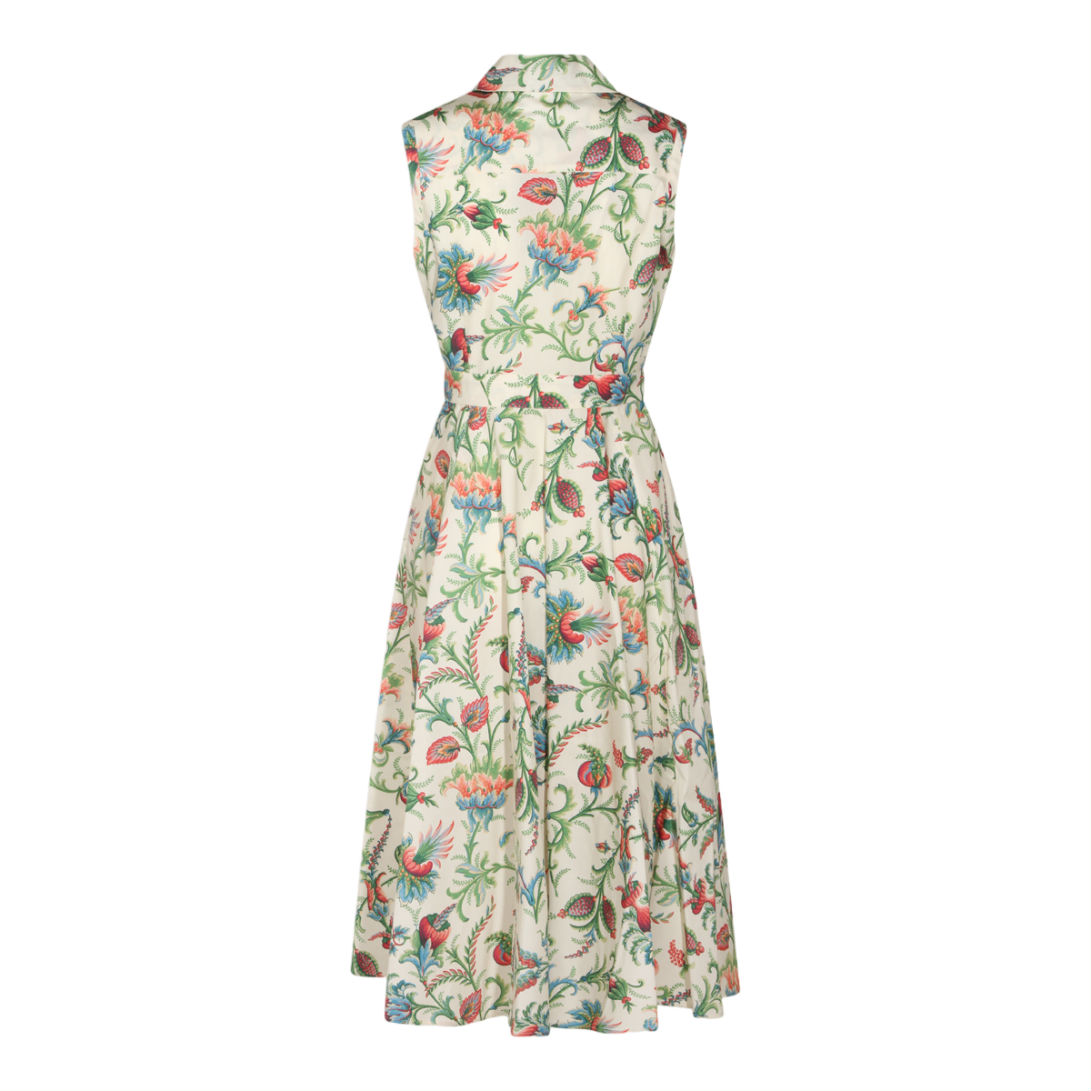 Floral Midi Dress with Collared Neckline