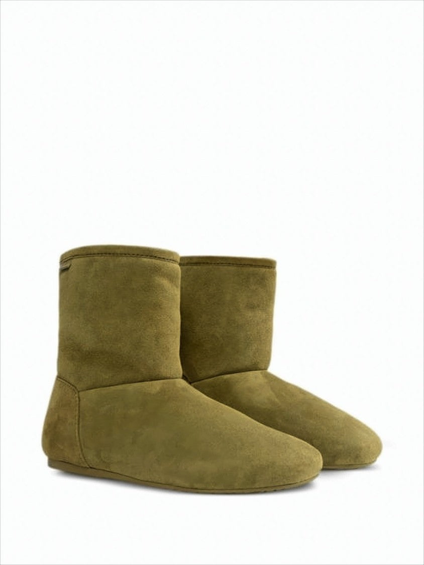 Mid-Calf Suede Boots with Plush Wool Lining