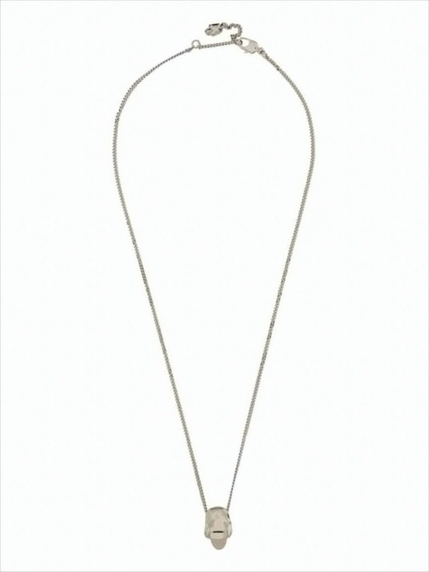 Skull Pendant Necklace in Polished Yellow Brass