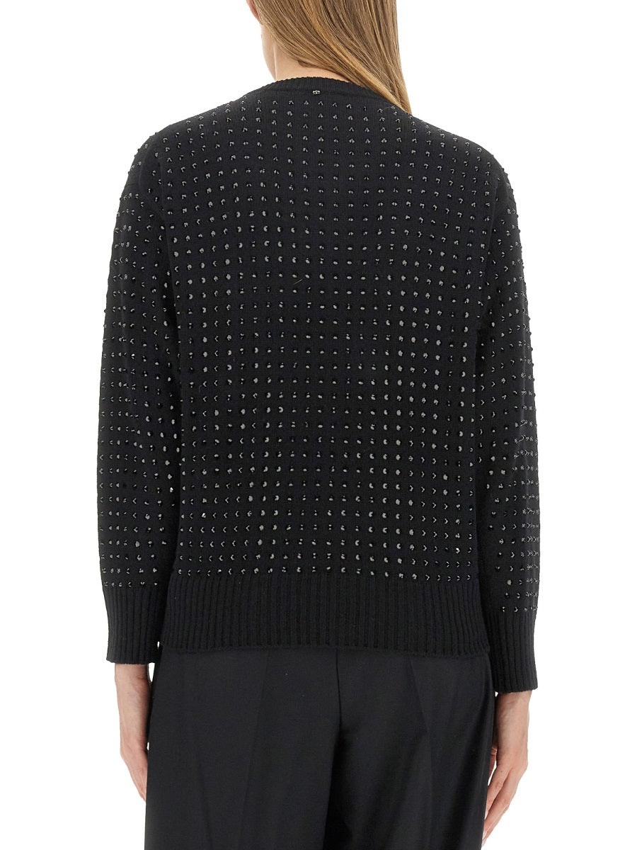 Textured V-Neck Oversized Knit Sweater