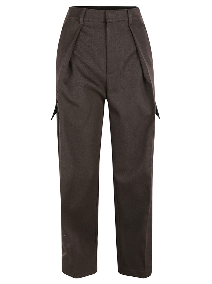 Tailored High-Waisted Trousers With Cargo Pockets