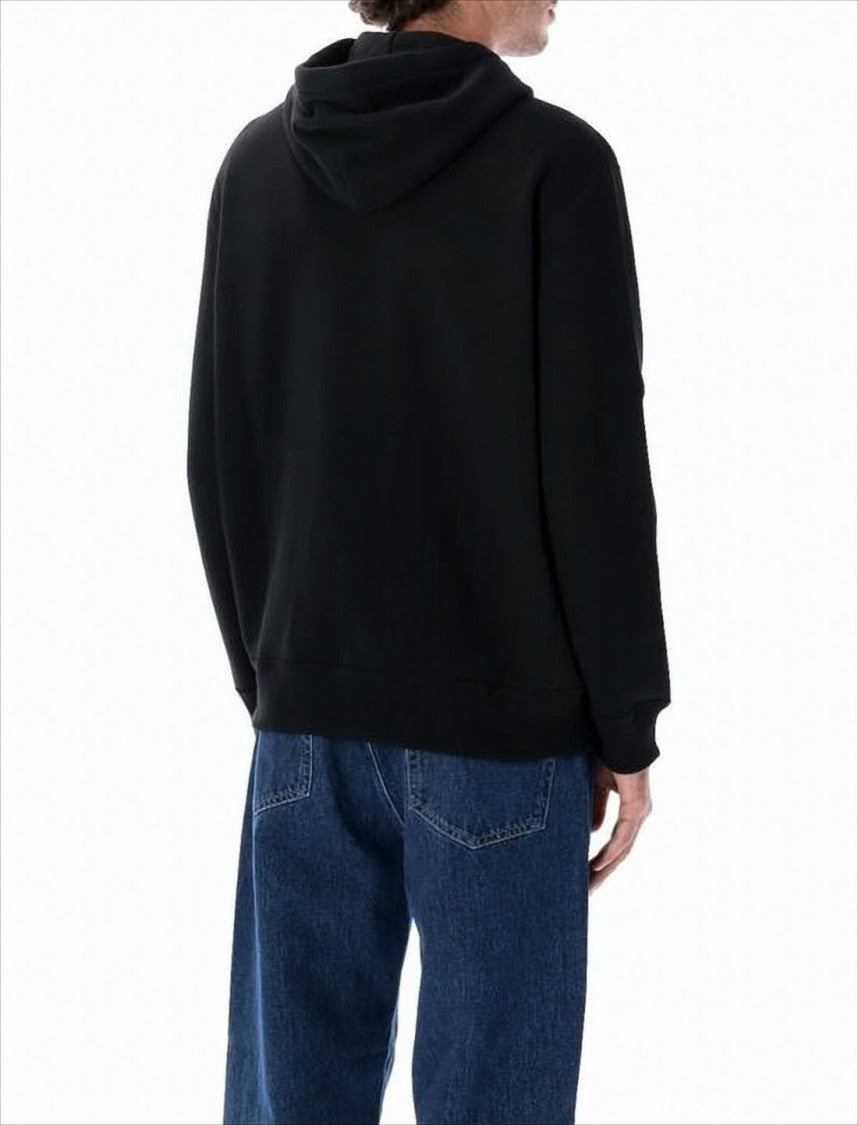 Zip-Up Hoodie with Contrast Drawstrings and Embroidered Logo