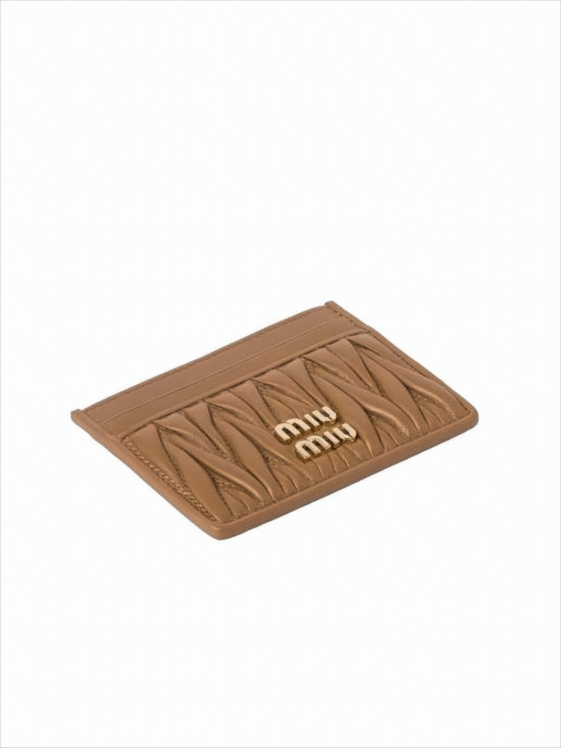 Quilted Nappa Leather Cardholder with Chevron Design