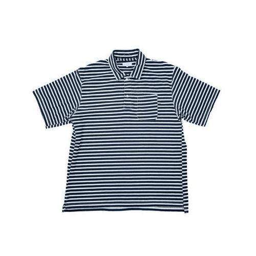 Horizontal Striped Short-Sleeve Polo Shirt With Classic Collar