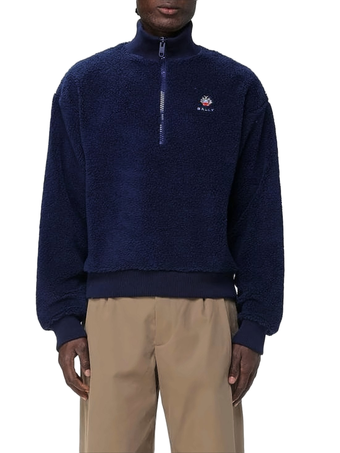 Plush-Textured High Turtleneck Pullover