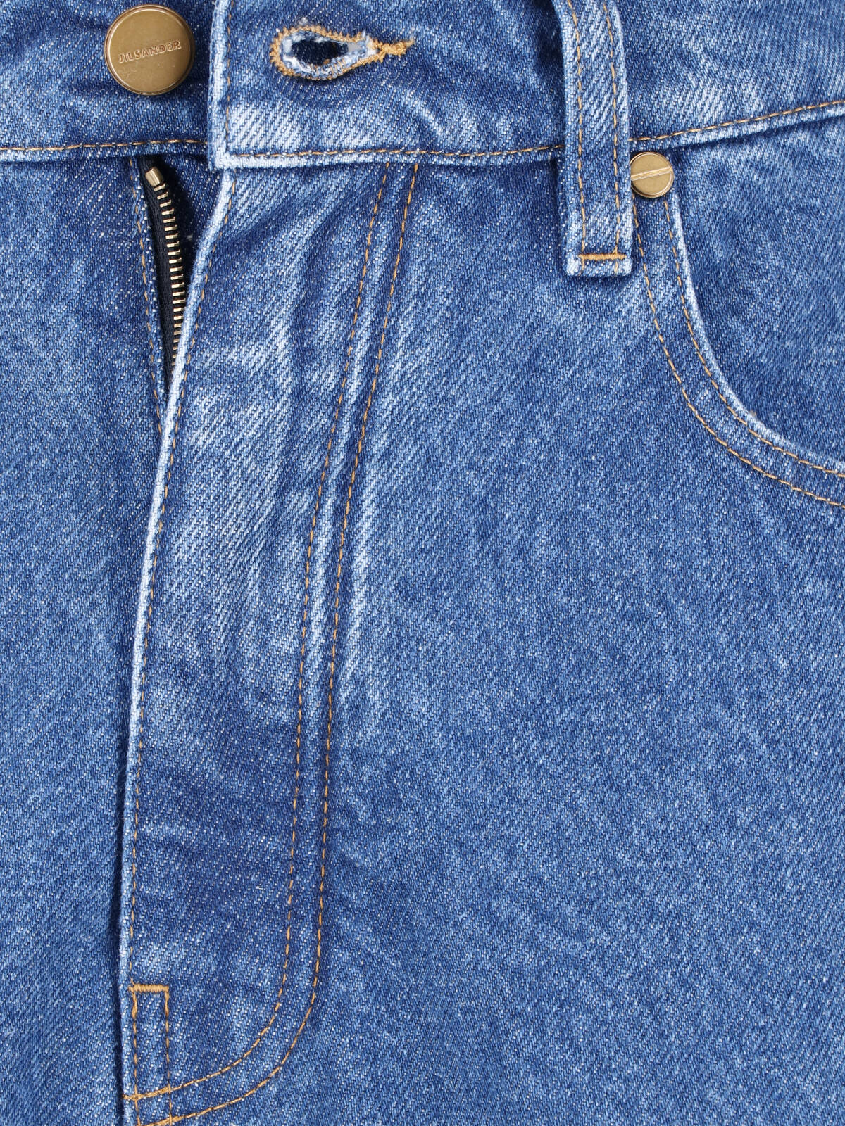 Blue Mid-Rise Straight-Leg Denim Jeans
