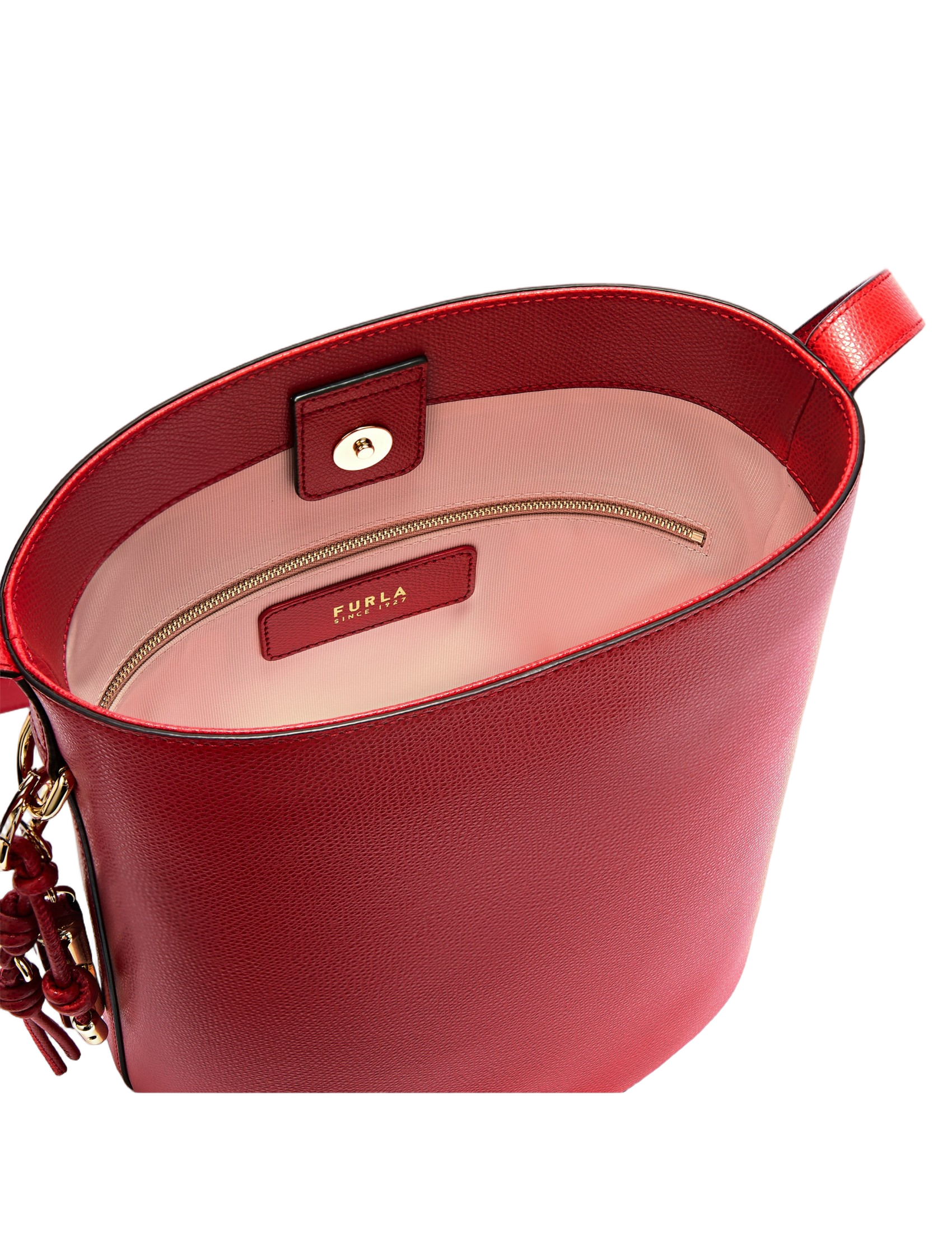Roxie S Leather Bucket Bag, Red