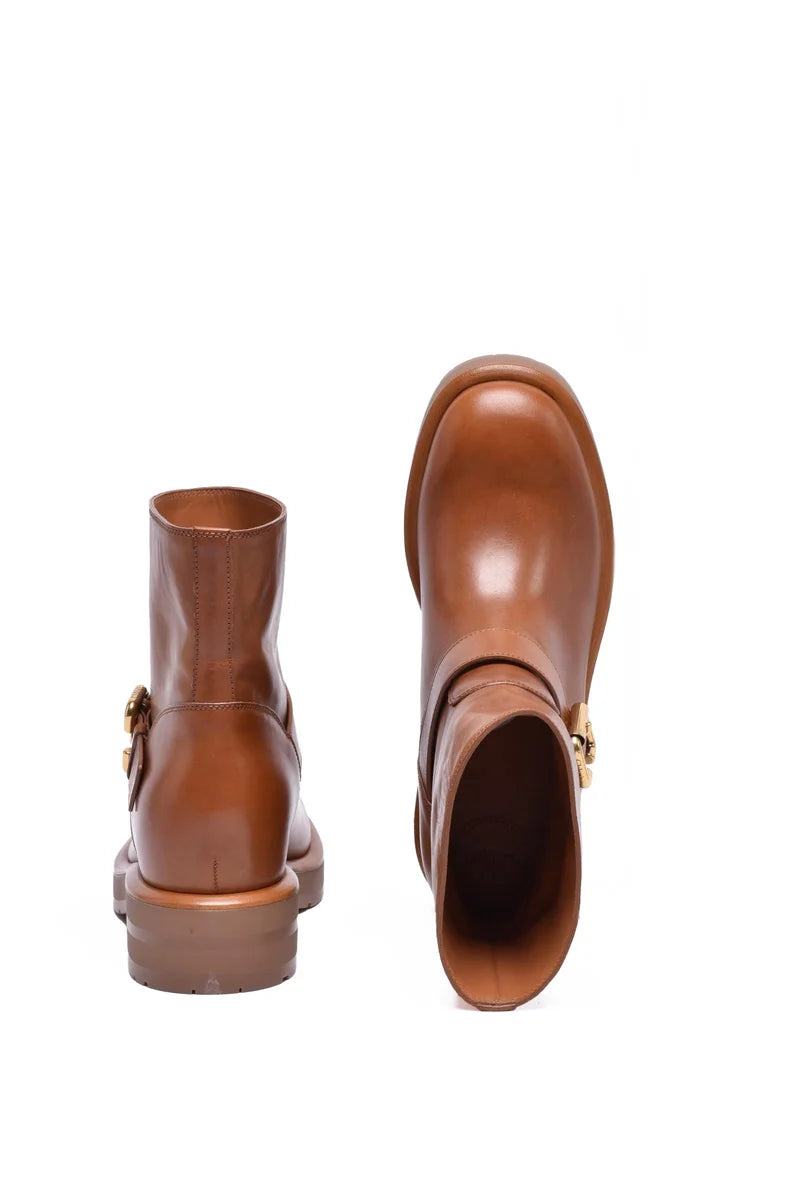 Biker Ankle Boot - Brown