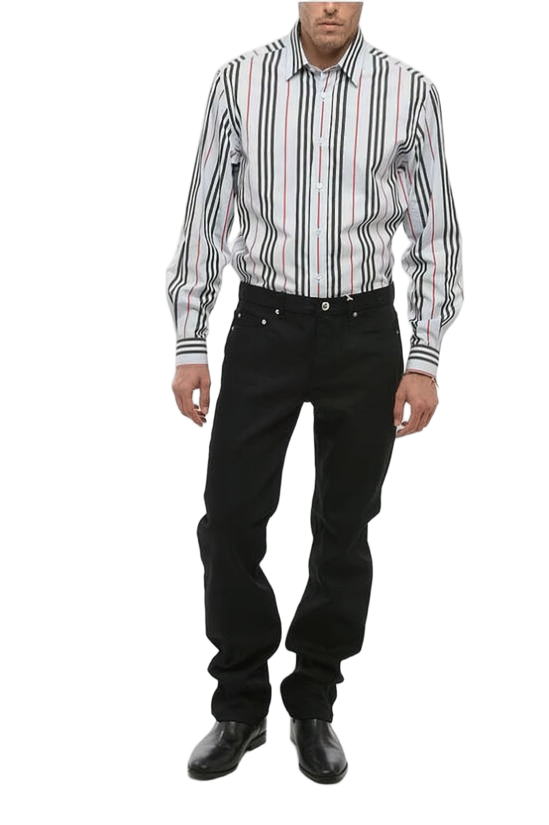 Classic Straight-Leg Black Denim Pants