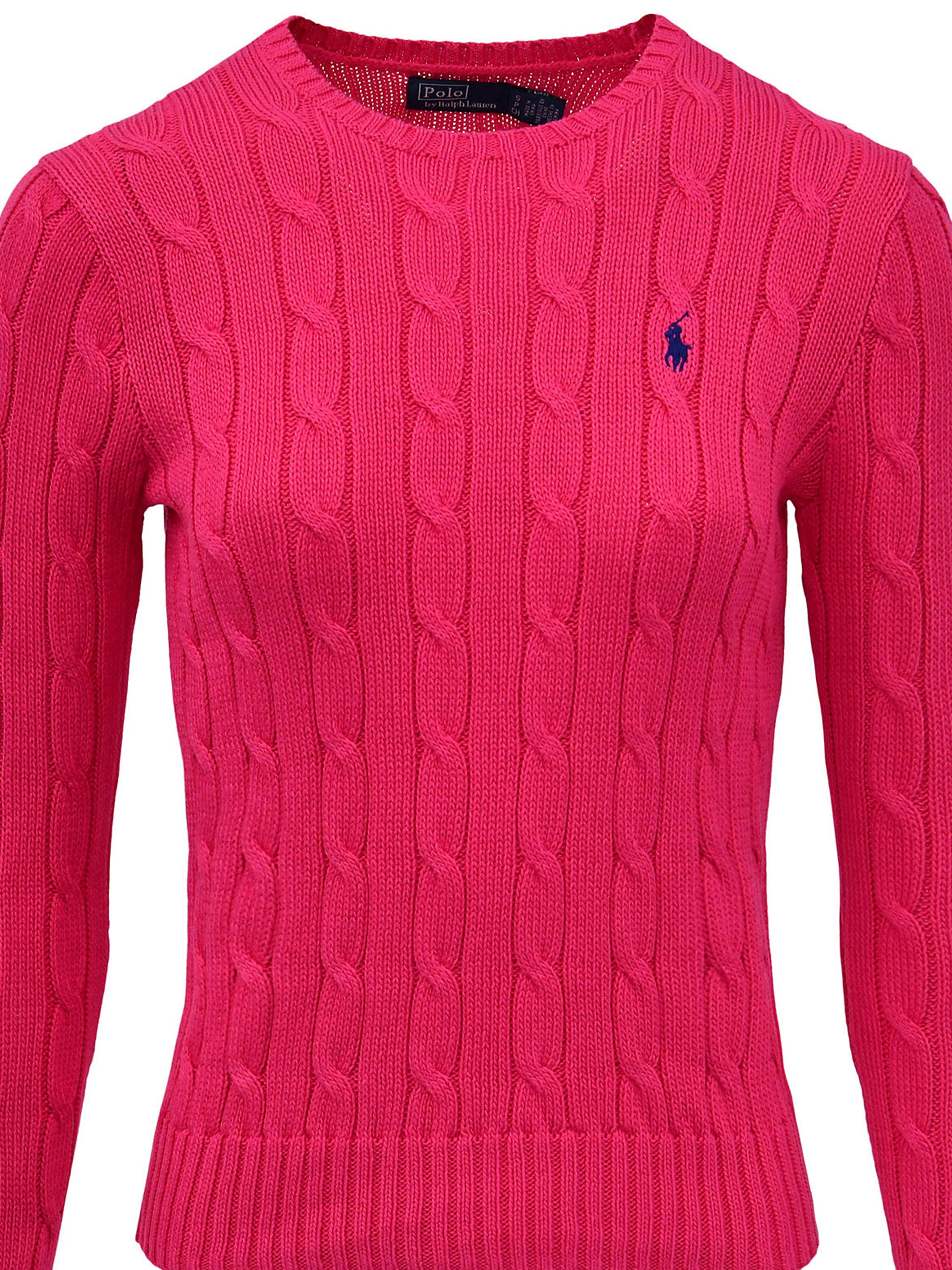 Pink Julianna Pullover Cable Knit Sweater