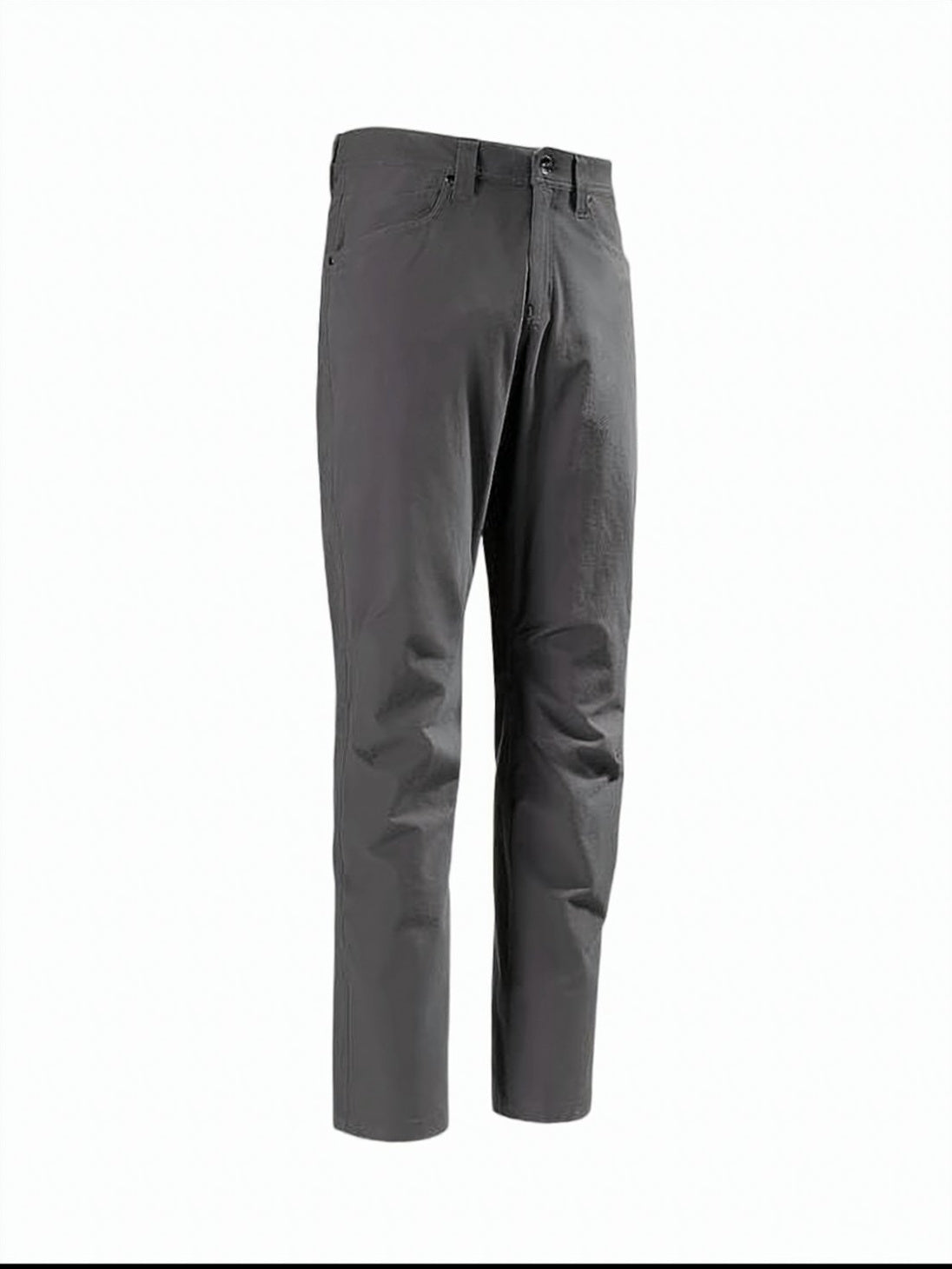 Straight-Cut Grey Pants with Design