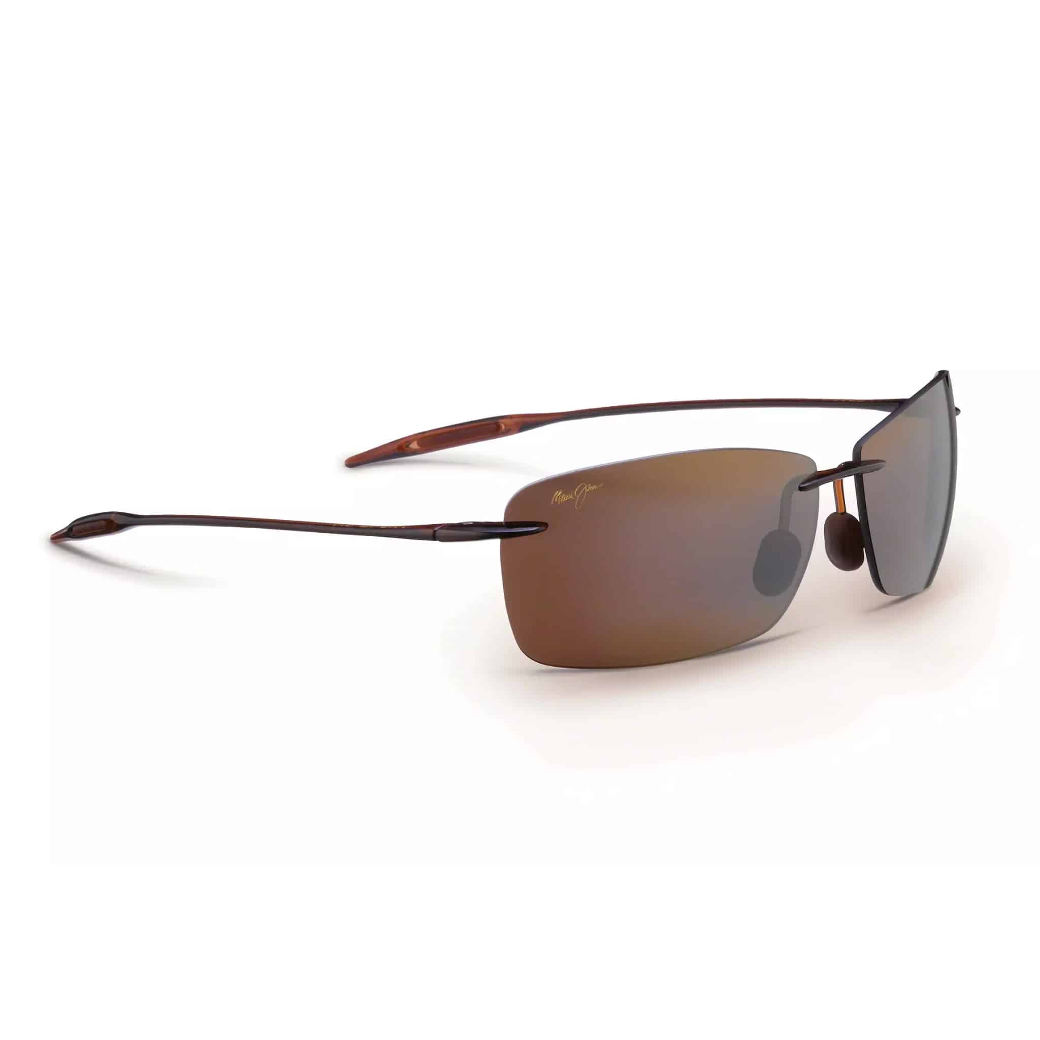 Lighthouse Rimless Sunglasses with Rectangular Brown-Tinted Lenses