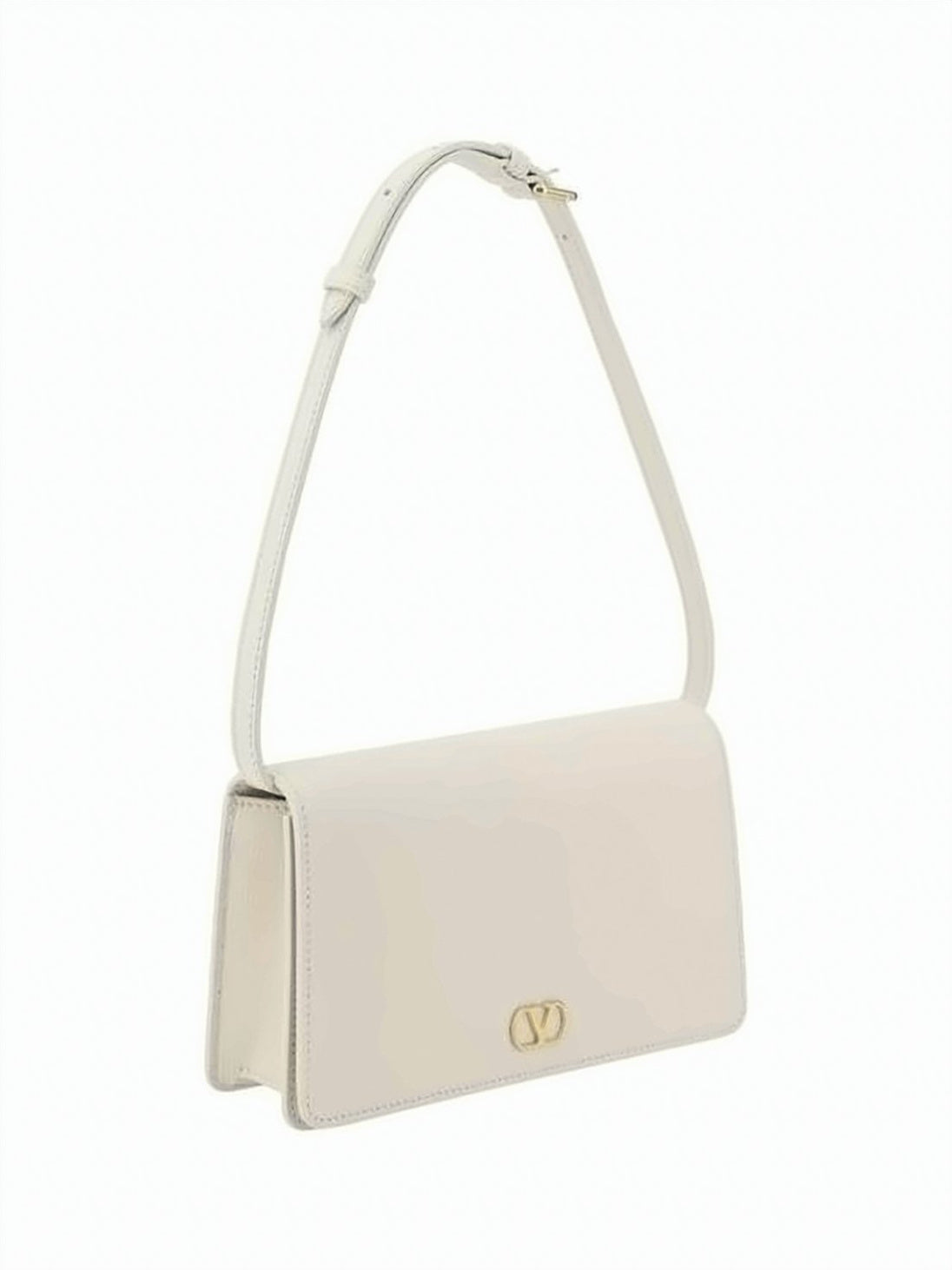 Structured White Calf Leather Shoulder Bag