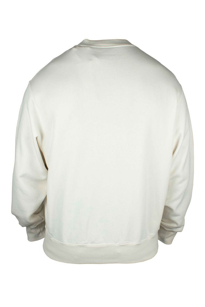 Crew Neck Cotton Sweatshirt With Bold Logo