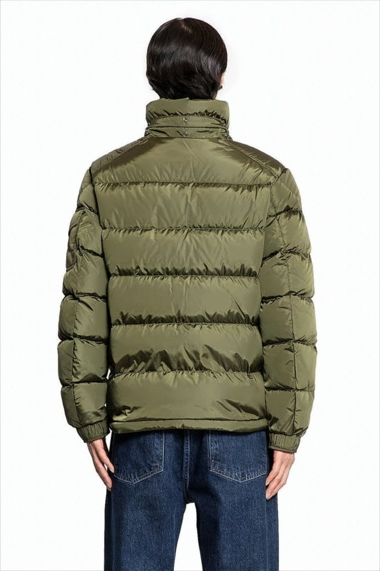 Quilted Down Jacket with High Collar and Hood