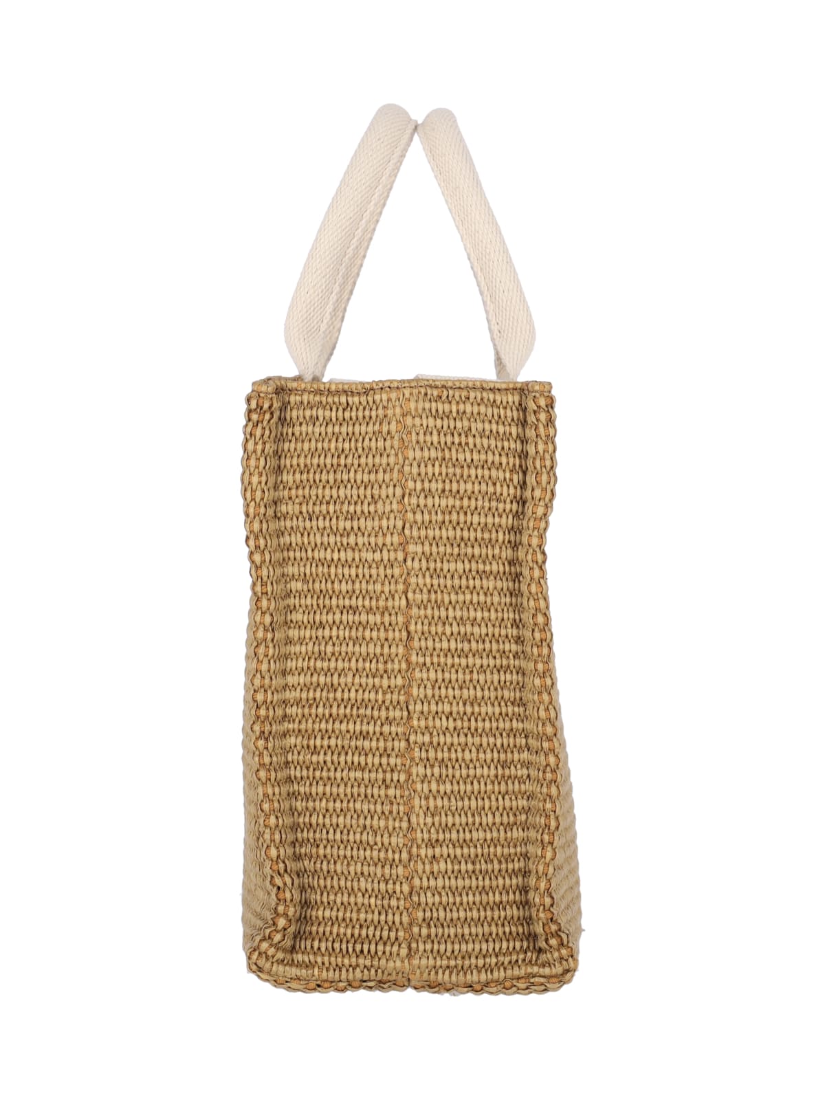 "East/West" Small Tote Bag, In Brown Cotton Blend