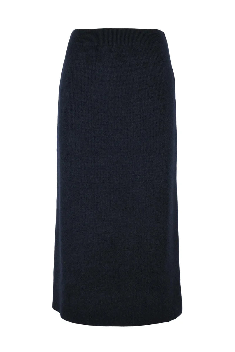 Blue Midi Skirt with Elasticated Waistband