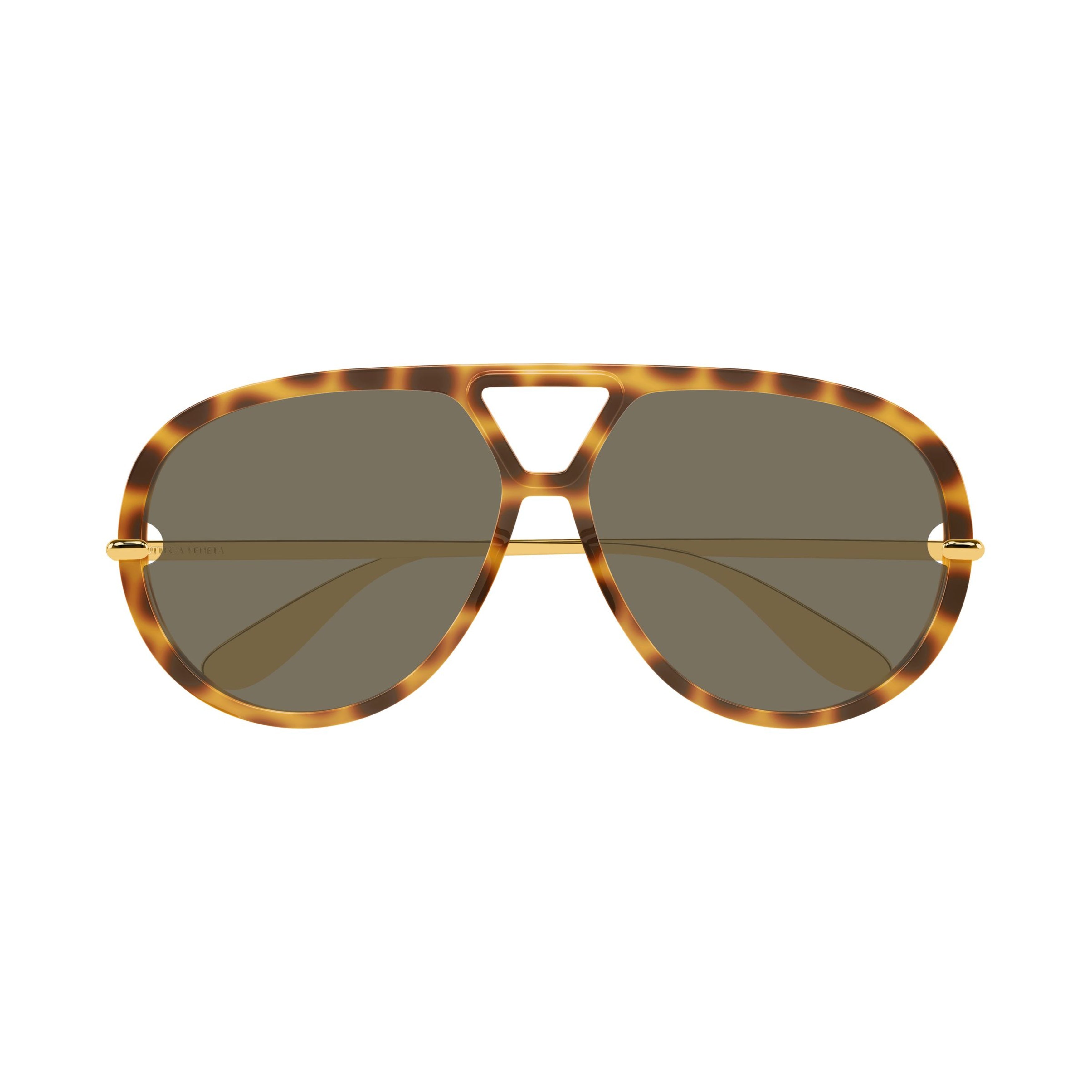 Bold Aviator Sunglasses With Tortoiseshell Pattern And Cut-Out Bridge