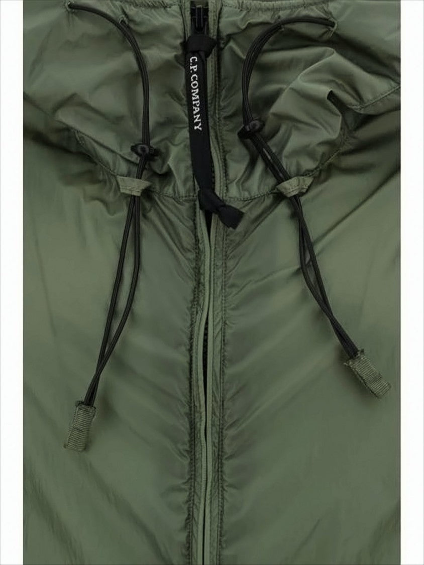 Hooded Padded Jacket With Adjustable Drawstrings And Lens Detail