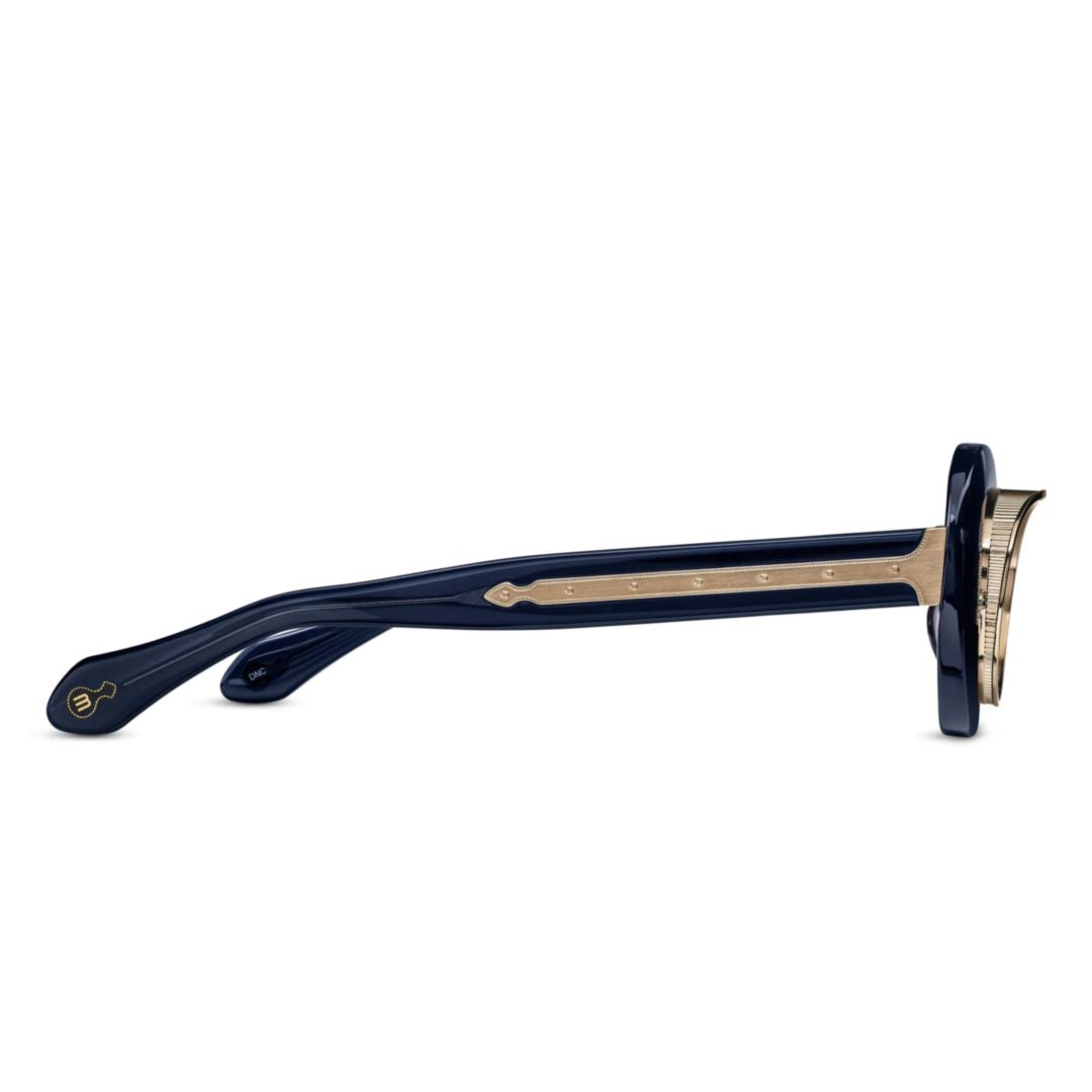 10604h.Sg Oval-Frame Sunglasses with Gold Accents and Gradient Lenses
