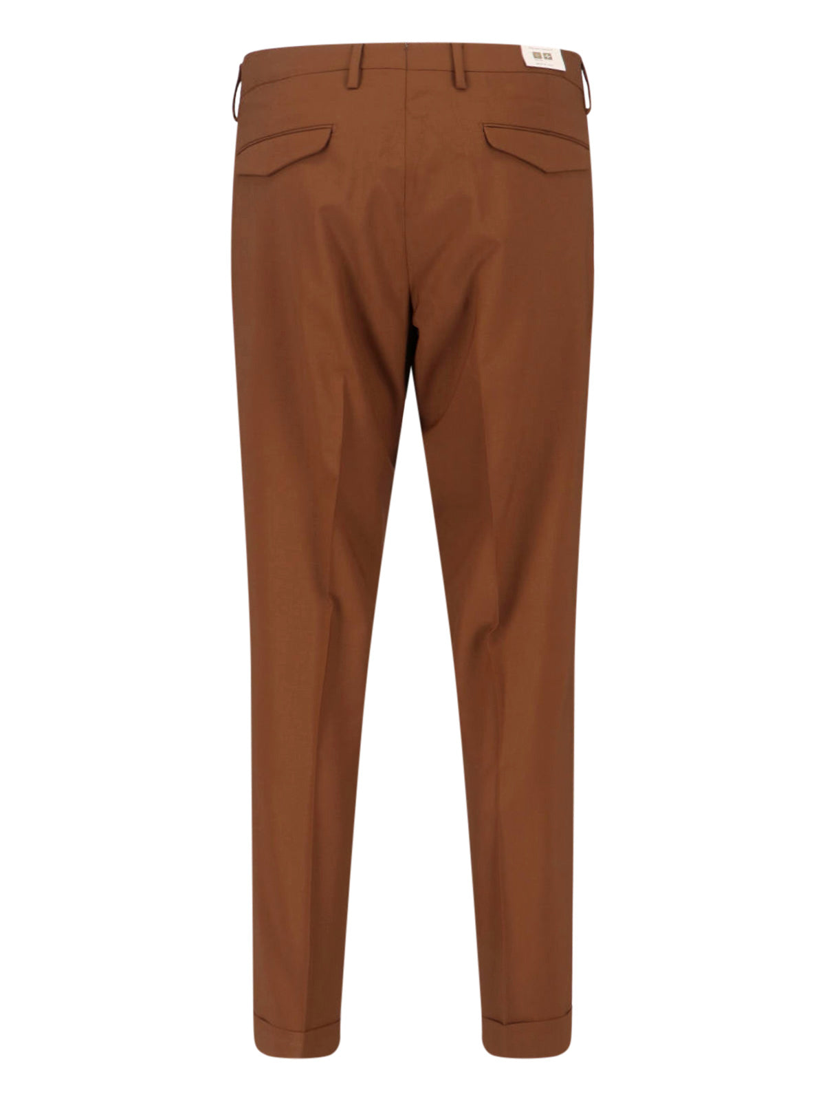 Brown Tailored Mid-Rise Virgin Wool Trousers