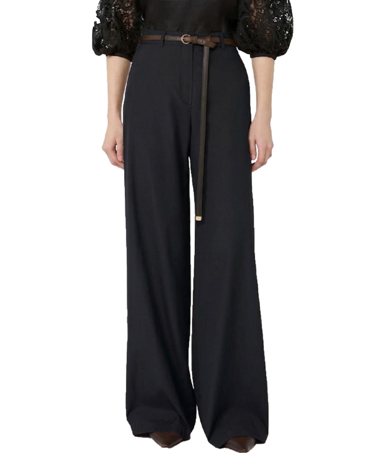 Black Virgin Wool Casual Trousers