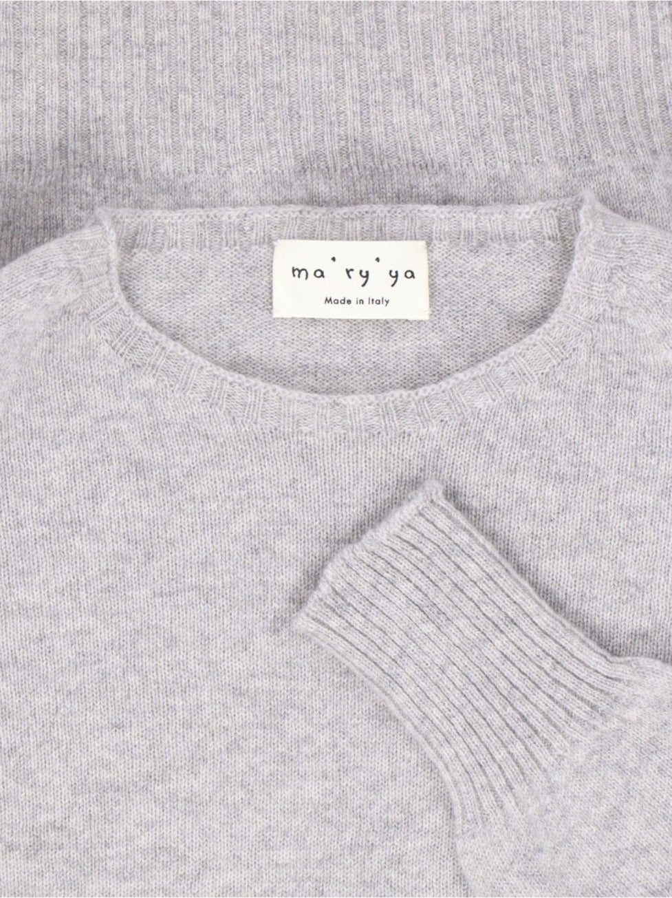 Basic Sweater In Grey Cashmere
