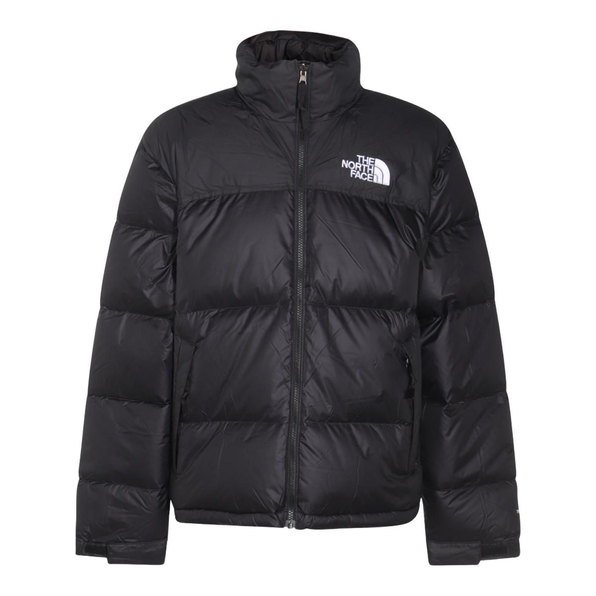 Quilted Black Puffer Jacket With High Collar