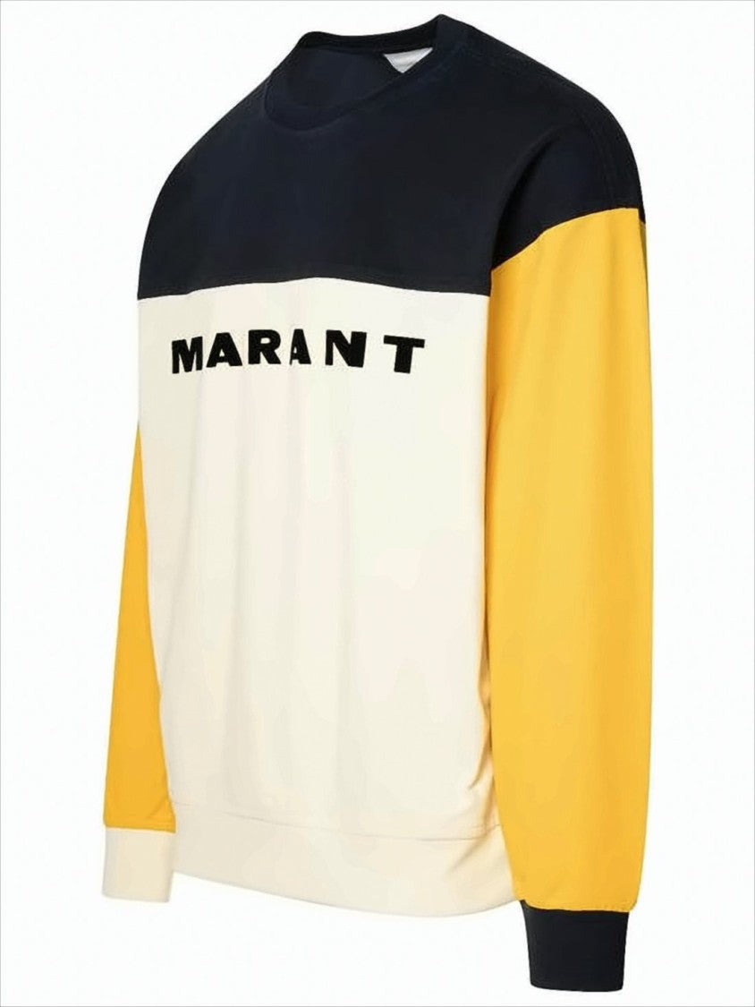 Color-Block Long-Sleeve T-Shirt with Bold Lettering