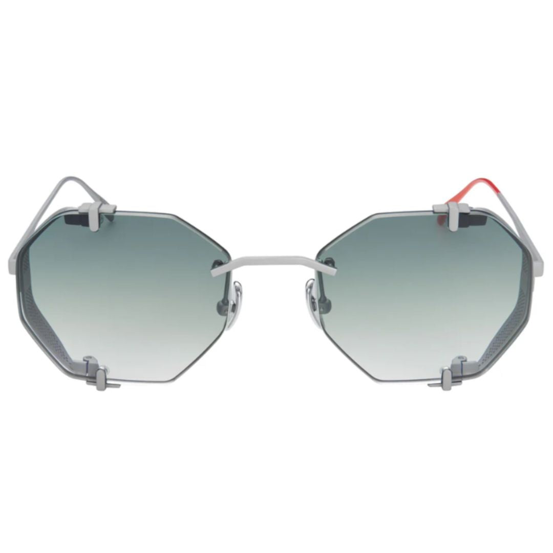 Sever Sv-3 Gradient Tint Octagonal Sunglasses with Titanium Frame