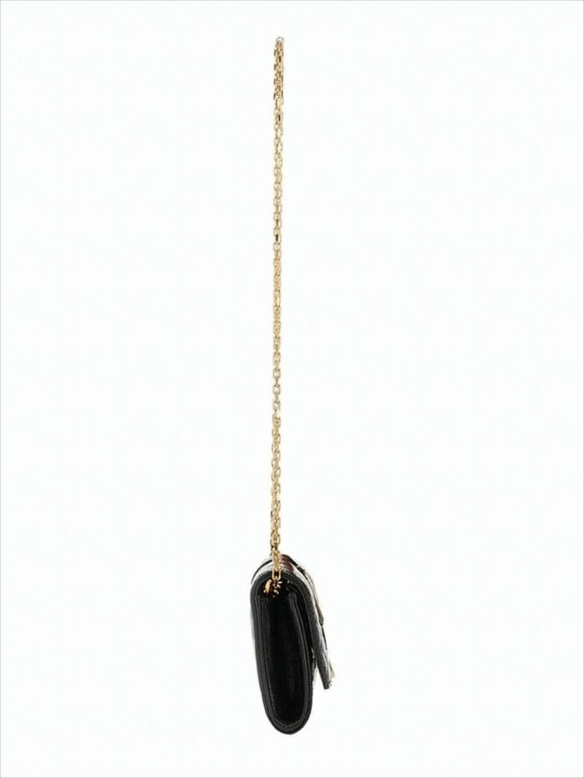 Sleek Quilted Calf Leather Clutch with Geometric Clasp